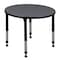 Regency Round Classroom Tables, 30 W, 30 L, 23-34 H, Wood, Metal, Grey TB30RNDGYAPBK - alternate 1